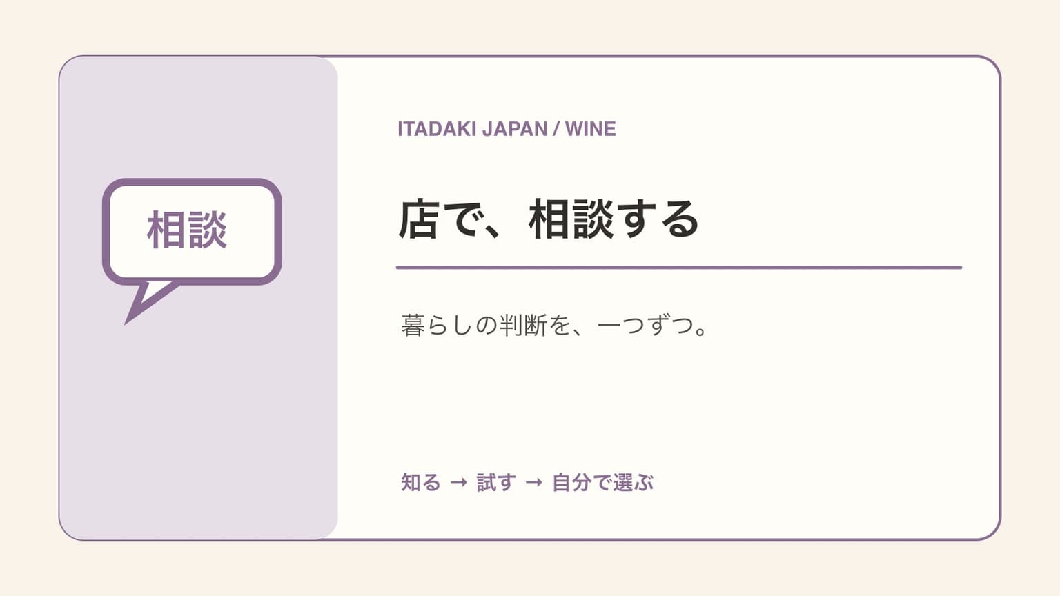 「店で、相談する」の文字と「相談」の吹き出しを描いた表紙イラスト